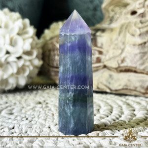 Purple Fluorite Crystal Polished Tower point Obelisk. Crystal points, towers and obelisks selection at Gaia Center Crystal Shop in Cyprus. Order crystals online, Cyprus islandwide delivery: Limassol, Larnaca, Paphos, Nicosia. Europe and Worldwide shipping.