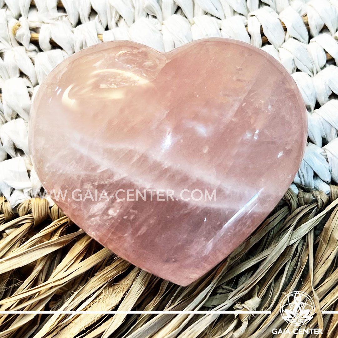 Rose Quartz Crystal Puff Heart Large |50x70mm| large size from Madagascar at GAIA CENTER Crystal Shop CYPRUS. Crystal jewellery and crystal pendants at Gaia Center crystal shop in Cyprus. Order online top quality crystals, Cyprus islandwide delivery: Limassol, Larnaca, Paphos, Nicosia. Europe and Worldwide shipping.