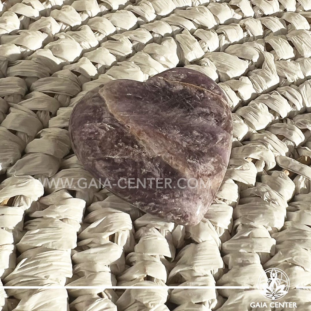 Amethyst Crystal Quartz Heart at GAIA CENTER Crystal Shop CYPRUS. Crystal jewellery and crystal pendants at Gaia Center crystal shop in Cyprus. Order online top quality crystals, Cyprus islandwide delivery: Limassol, Larnaca, Paphos, Nicosia. Europe and Worldwide shipping.