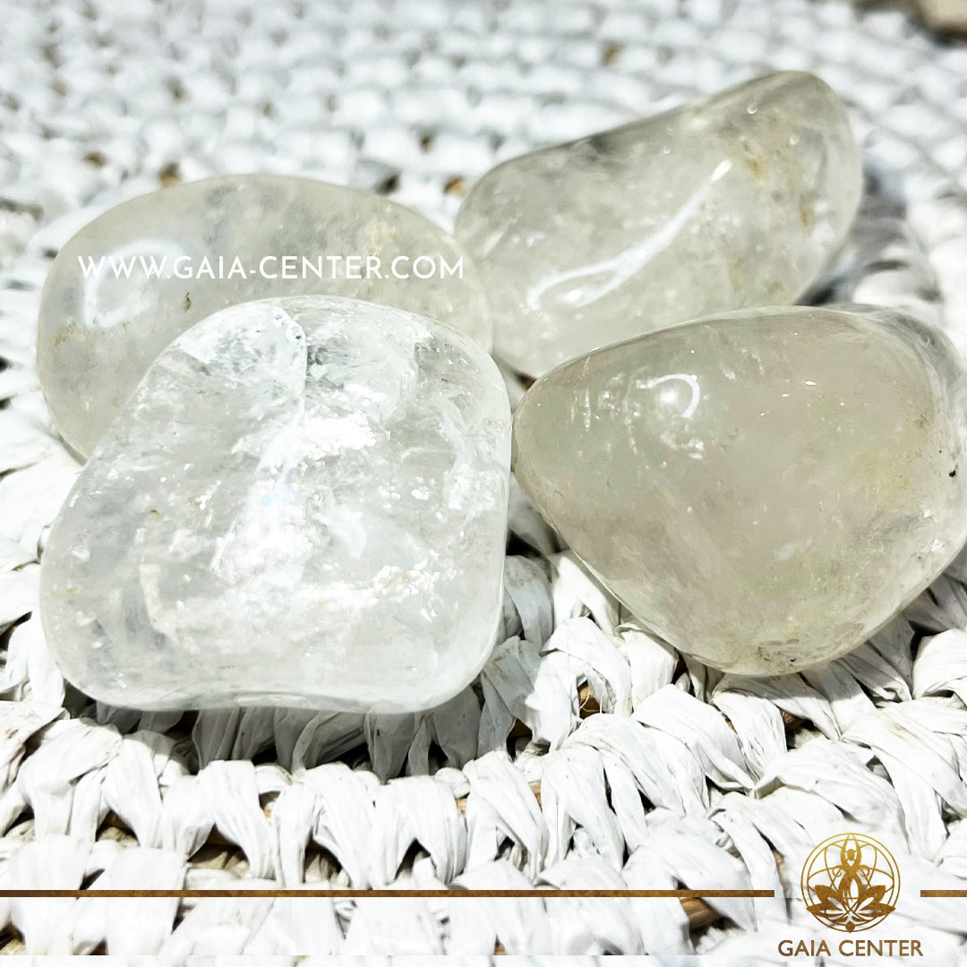 Rock Crystal Quartz Tumbled Stones |45-50mm| polished tumbled stones from Brazil at Gaia Center crystal shop in Cyprus. Crystal tumbled stones and rough minerals, drusy at Gaia Center crystal shop in Cyprus. Order crystals online top quality crystals, Cyprus islandwide delivery: Limassol, Larnaca, Paphos, Nicosia. Europe and Worldwide shipping.