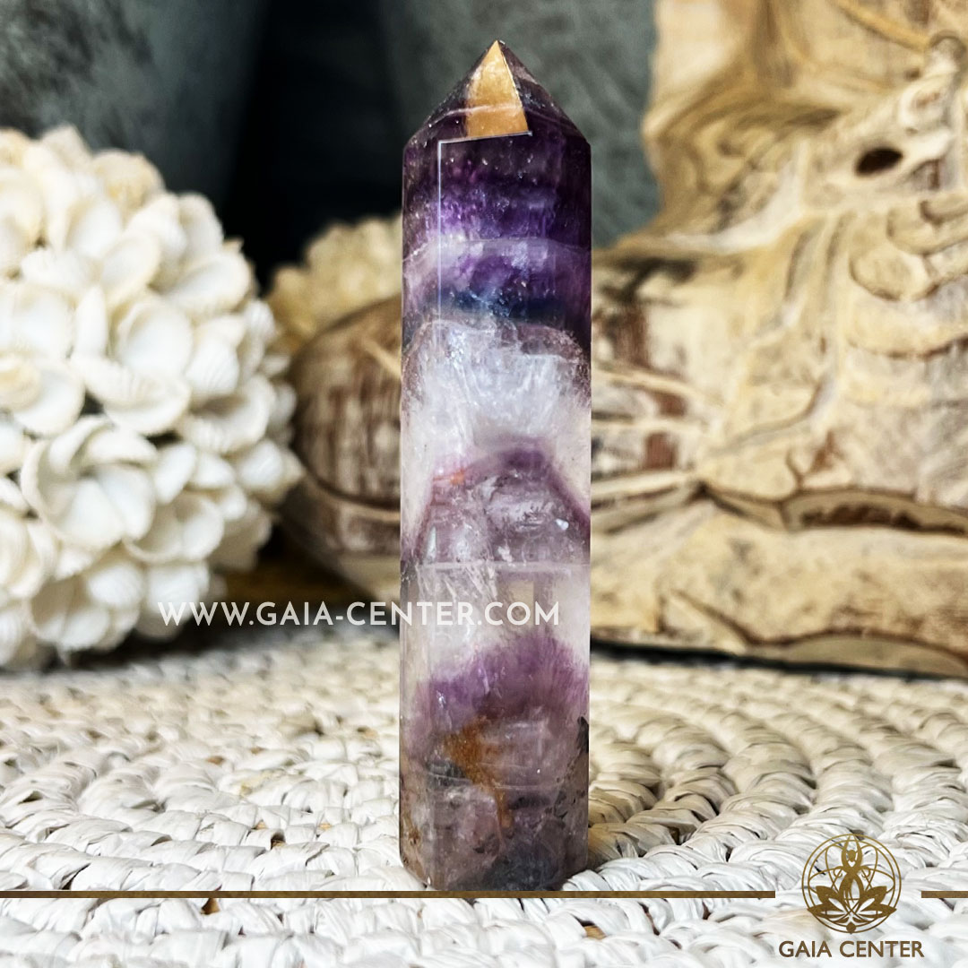 Rainbow Fluorite Crystal Polished Tower point Obelisk. Crystal points, towers and obelisks selection at Gaia Center Crystal Shop in Cyprus. Order crystals online, Cyprus islandwide delivery: Limassol, Larnaca, Paphos, Nicosia. Europe and Worldwide shipping.