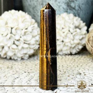 Crystal Obelisk polished point tower Tiger's Eye. Crystal points, towers and obelisks selection at Gaia Center in Cyprus. Order online, Cyprus islandwide delivery: Limassol, Larnaca, Paphos, Nicosia. Europe and Worldwide shipping.