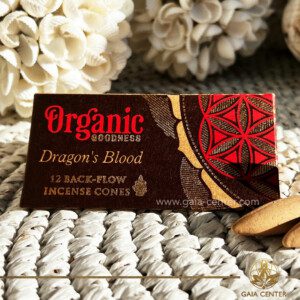 Dragon's Blood Natural Backflow Incense Cones. Backflow incense burners an Backflow dhoop cones selection at Gaia Center | Incense Crystal shop in Cyprus. Order online, Cyprus islandwide delivery: Limassol, Larnaca, Nicosia, Paphos. Europe and worldwide shipping.