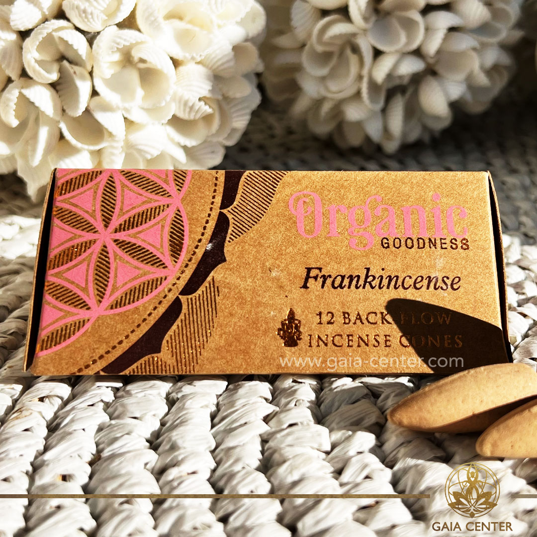 Frankincense Natural Backflow Incense Cones. Backflow incense burners an Backflow dhoop cones selection at Gaia Center | Incense Crystal shop in Cyprus. Order online, Cyprus islandwide delivery: Limassol, Larnaca, Nicosia, Paphos. Europe and worldwide shipping.