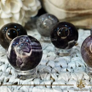 Amethyst Crystal Sphere |25mm| at GAIA CENTER Crystal Shop CYPRUS. Crystal jewellery and crystal pendants at Gaia Center crystal shop in Cyprus. Order online top quality crystals, Cyprus islandwide delivery: Limassol, Larnaca, Paphos, Nicosia. Europe and Worldwide shipping.