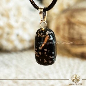 Crystal Pendant Snowflake Obsidian polished with a cord at GAIA CENTER Crystal Shop CYPRUS. Crystal jewellery and crystal pendants at Gaia Center crystal shop in Cyprus. Order online top quality crystals, Cyprus islandwide delivery: Limassol, Larnaca, Paphos, Nicosia. Europe and Worldwide shipping.