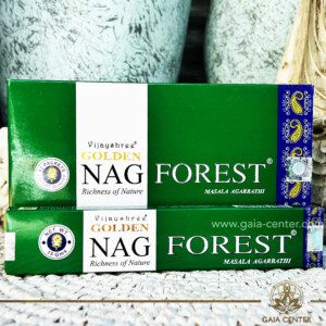 Incense Golden Forest. 15g incense sticks in a pack. Order incense sticks, cones, aroma incense holders and burners online at Gaia Center | Aroma Incense Crystal Shop in Cyprus. Cyprus islandwide delivery: Limassol, Nicosia, Larnaca, Paphos. Europe & Worldwide delivery.
