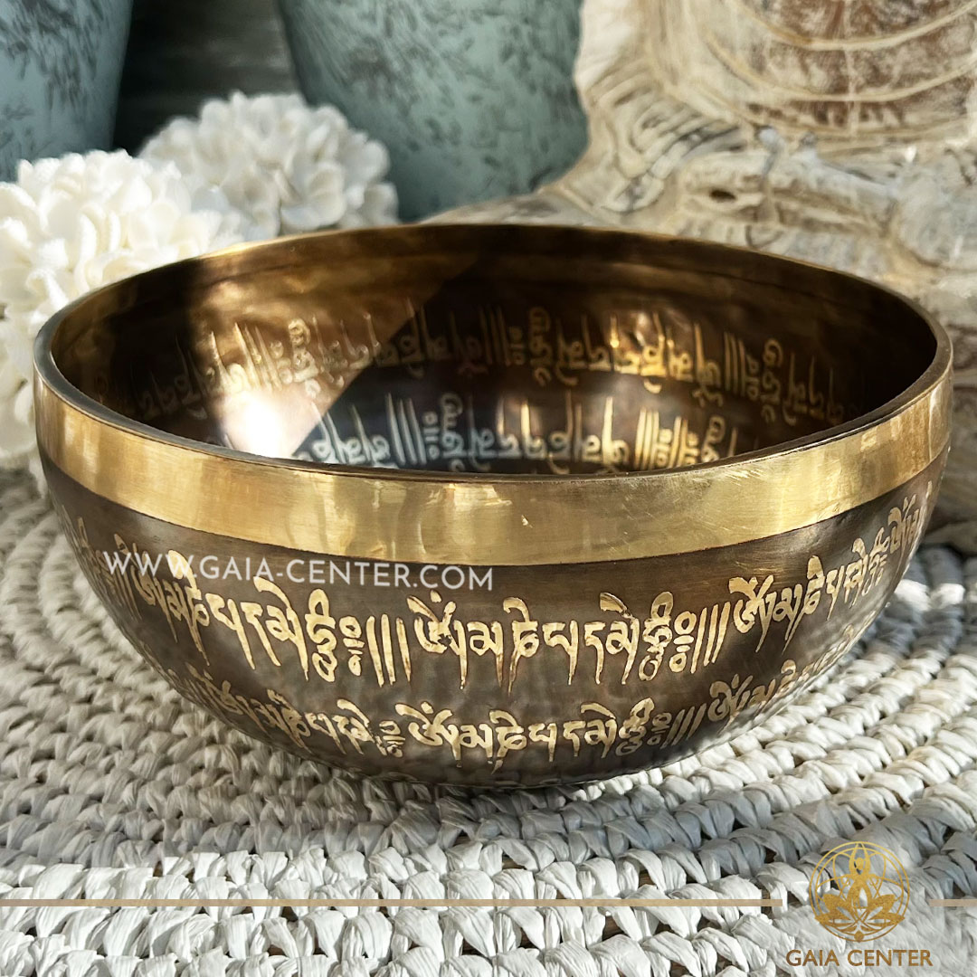 Metal Singing Bowl Hand Carved - Om |20cm| at GAIA CENTER Crystals and Incense Shop in CYPRUS. Original top quality from Nepal. Cyprus delivery: Limassol, Paphos, Nicosia, Larnaca, Paralimni, Strovolos. Including provinces and small suburbs. Europe and International Worldwide shipping. Wholesale and Retail. Shop online for Singing Bowls: https://gaia-center.com