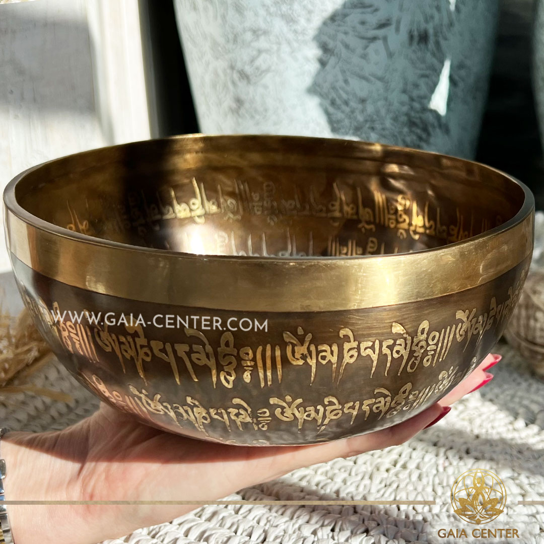 Metal Singing Bowl Hand Carved - Om |20cm| at GAIA CENTER Crystals and Incense Shop in CYPRUS. Original top quality from Nepal. Cyprus delivery: Limassol, Paphos, Nicosia, Larnaca, Paralimni, Strovolos. Including provinces and small suburbs. Europe and International Worldwide shipping. Wholesale and Retail. Shop online for Singing Bowls: https://gaia-center.com