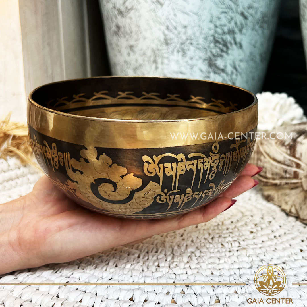 Singing Bowl Hand Carved Yantra Design |15cm| at GAIA CENTER Crystals and Incense Shop in CYPRUS. Original top quality from Nepal. Cyprus delivery: Limassol, Paphos, Nicosia, Larnaca, Paralimni, Strovolos. Including provinces and small suburbs. Europe and International Worldwide shipping. Wholesale and Retail. Shop online for Singing Bowls: https://gaia-center.com