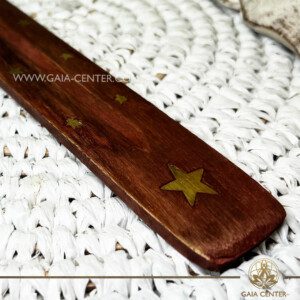 Incense Holder or Ash Catcher - wooden ski Star design. Holds one aroma incense stick. Incense burners selection at Gaia Center Crystal Incense Shop in Cyprus. Order online, Cyprus islandwide delivery: Limassol, Larnaca, Nicosia, Paphos. Europe and worldwide shipping.