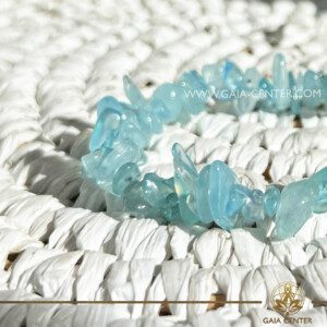 Blue Aquamarine Crystal Bracelet |Fine Crystal Chips| at Gaia Center Crystal shop in Cyprus. Crystal and Gemstone Jewellery Selection at Gaia Center in Cyprus. Order online, Cyprus islandwide delivery: Limassol, Larnaca, Paphos, Nicosia. Europe and Worldwide shipping.