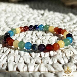 Chakra Power Crystal Bracelet |Small 6mm beads| Made from: Amethyst, Lapis, Blue Agate, Green Aventurine, Yellow Jade, Red Aventurine & Carnelian. These are genuine crystals, not imitations. Gaia Center Crystal shop in Cyprus. Crystal and Gemstone Jewellery Selection at Gaia Center in Cyprus. Order online, Cyprus islandwide delivery: Limassol, Larnaca, Paphos, Nicosia. Europe and Worldwide shipping.