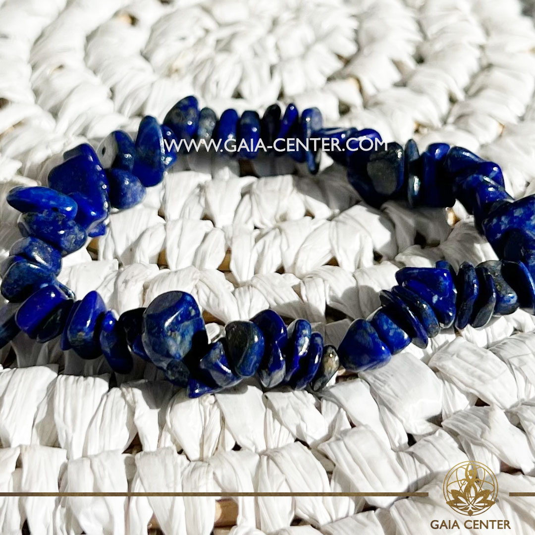 Blue Lapis Lazuli Crystal Bracelet |Fine Crystal Chips| at Gaia Center Crystal shop in Cyprus. Crystal and Gemstone Jewellery Selection at Gaia Center in Cyprus. Order online, Cyprus islandwide delivery: Limassol, Larnaca, Paphos, Nicosia. Europe and Worldwide shipping.