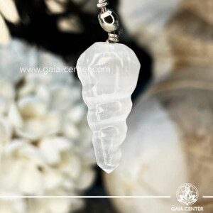 Crystal Pendant White Selenite Spiral at Gaia Center Crystal shop in Cyprus. Crystal and Gemstone Jewellery Selection at Gaia Center in Cyprus. Order online, Cyprus islandwide delivery: Limassol, Larnaca, Paphos, Nicosia. Europe and Worldwide shipping.