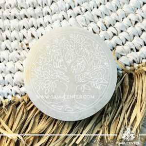 Selenite Charging Plate Tree of Life |8cm| at Gaia Center Crystal shop in Cyprus. Crystal and Gemstone Jewellery Selection at Gaia Center in Cyprus. Order online, Cyprus islandwide delivery: Limassol, Larnaca, Paphos, Nicosia. Europe and Worldwide shipping.