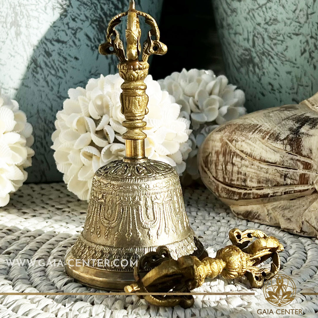 Dorje and Altar Bell set made from Bronze. Signing Bowls and Dorje Bells selection at Gaia Center Crystal Incense Shop in Cyprus. Shop online, islandwide delivery: Limassol, Nicosia, Larnaca, Paphos.