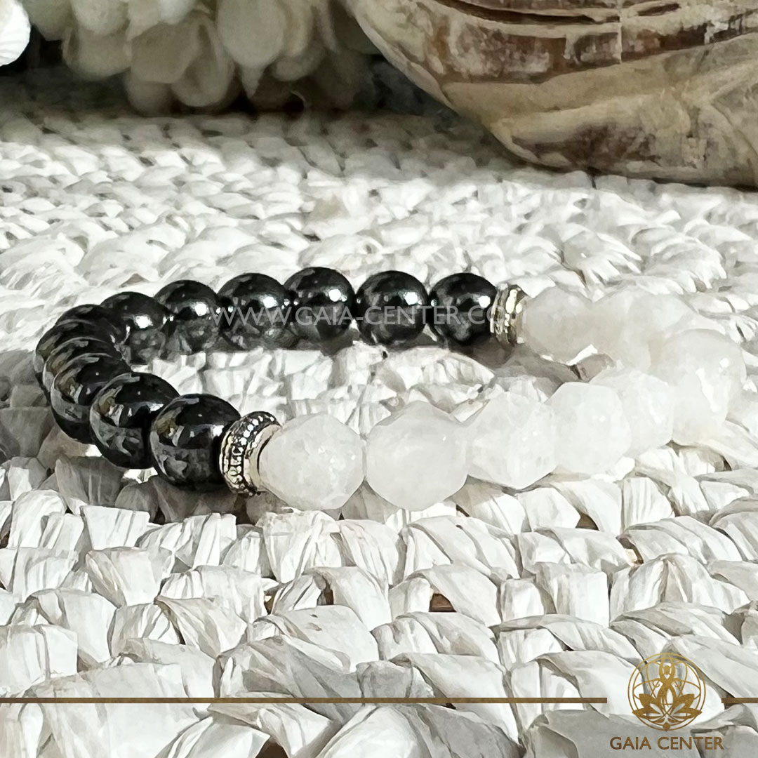Gemstone Bracelet - Magnetic Clear Rock Crystal Quartz at Gaia Center Crystal shop in Cyprus. Crystal and Gemstone Jewellery Selection at Gaia Center in Cyprus. Order online, Cyprus islandwide delivery: Limassol, Larnaca, Paphos, Nicosia. Europe and Worldwide shipping.