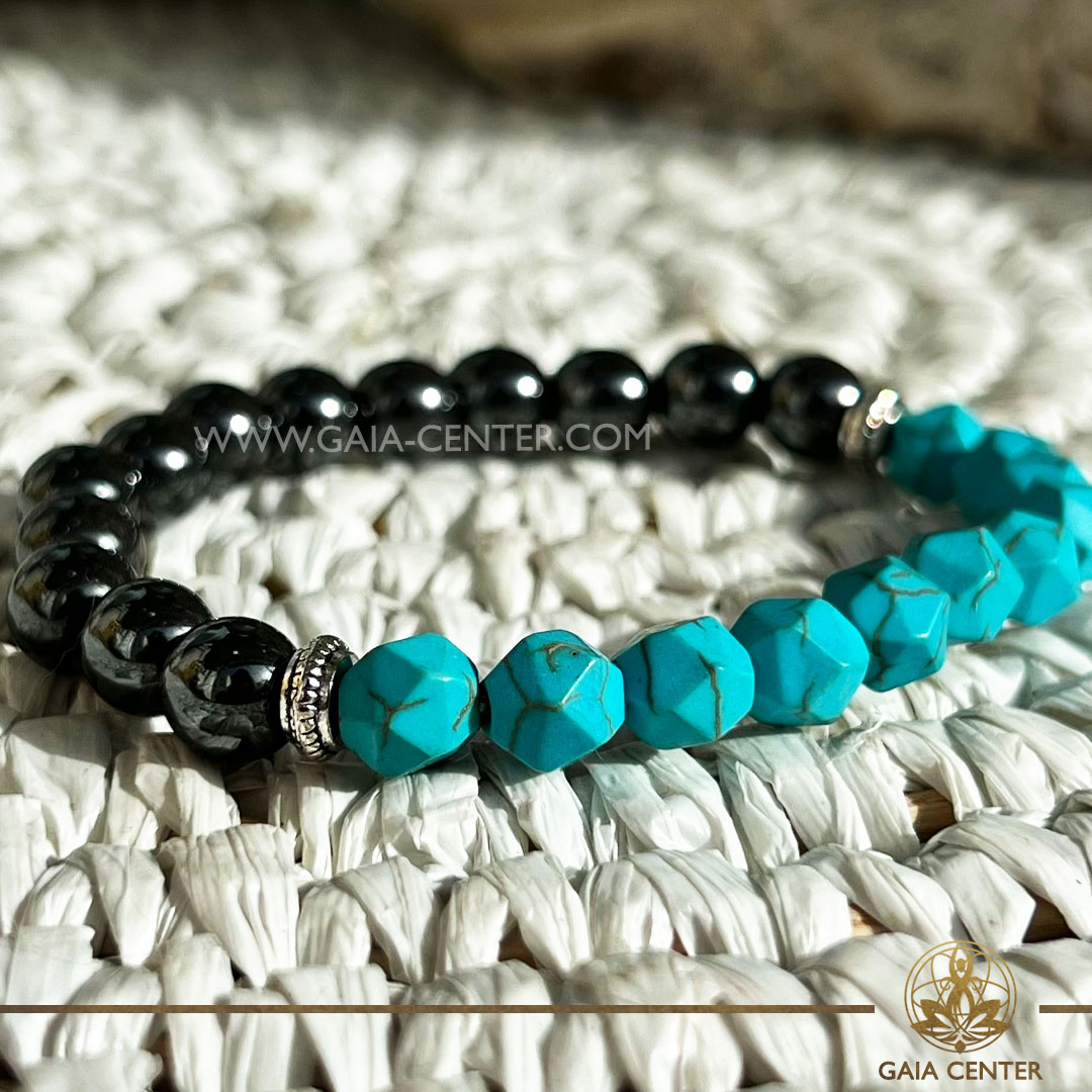 Gemstone Bracelet - Magnetic Turquoise at Gaia Center Crystal shop in Cyprus. Crystal and Gemstone Jewellery Selection at Gaia Center in Cyprus. Order online, Cyprus islandwide delivery: Limassol, Larnaca, Paphos, Nicosia. Europe and Worldwide shipping.