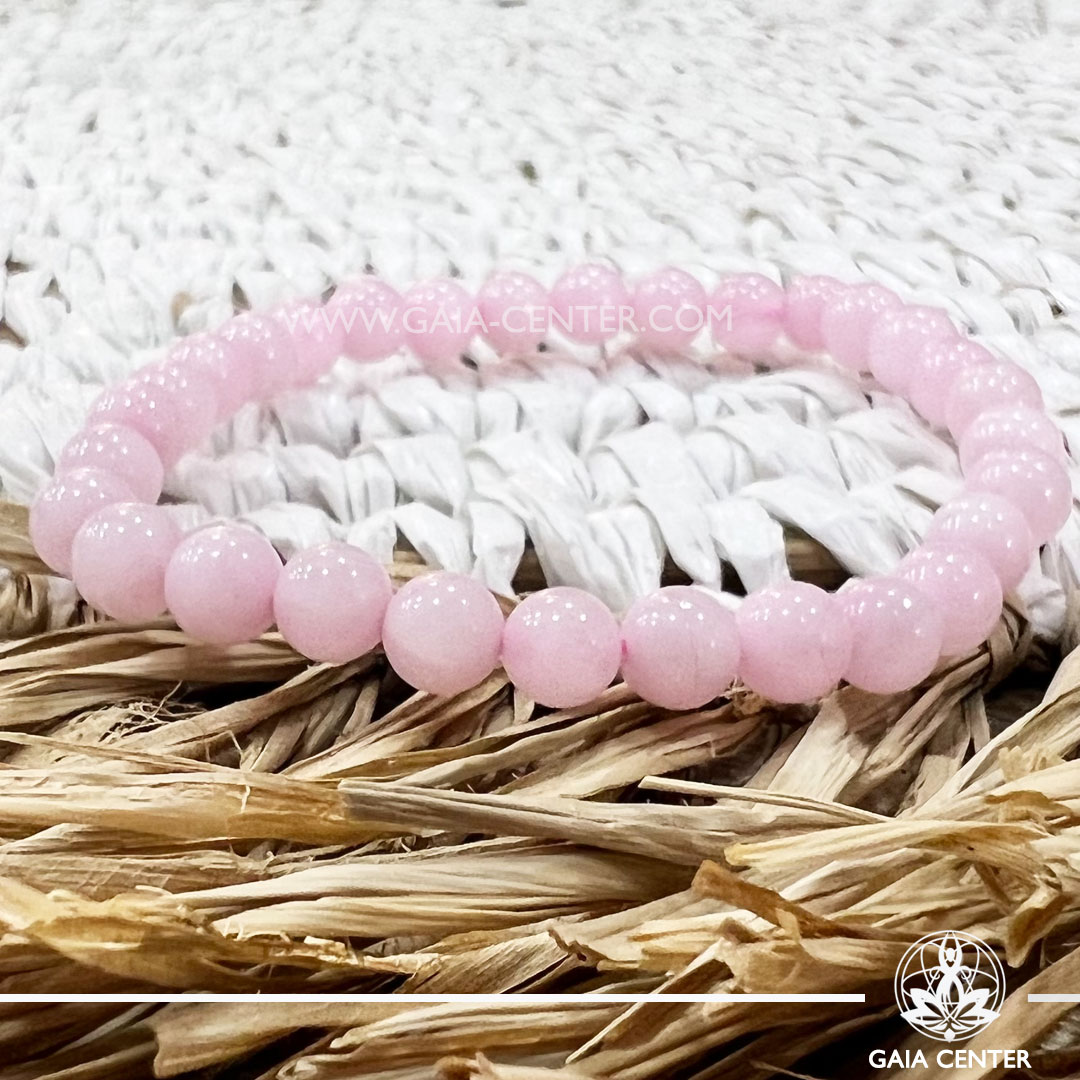 Rose Quartz Crystal Bracelet Intense Pink |5mm bead| at Gaia Center Crystal shop in Cyprus. Crystal and Gemstone Jewellery Selection at Gaia Center in Cyprus. Order online, Cyprus islandwide delivery: Limassol, Larnaca, Paphos, Nicosia. Europe and Worldwide shipping.