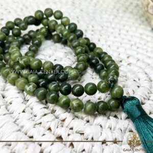 Crystal Xinyi Jade 108 beads with tassel. Crystal and Gemstone Jewellery Selection at Gaia Center Crystal Shop in Cyprus. Order online, Cyprus islandwide delivery: Limassol, Larnaca, Paphos, Nicosia. Europe and Worldwide shipping.
