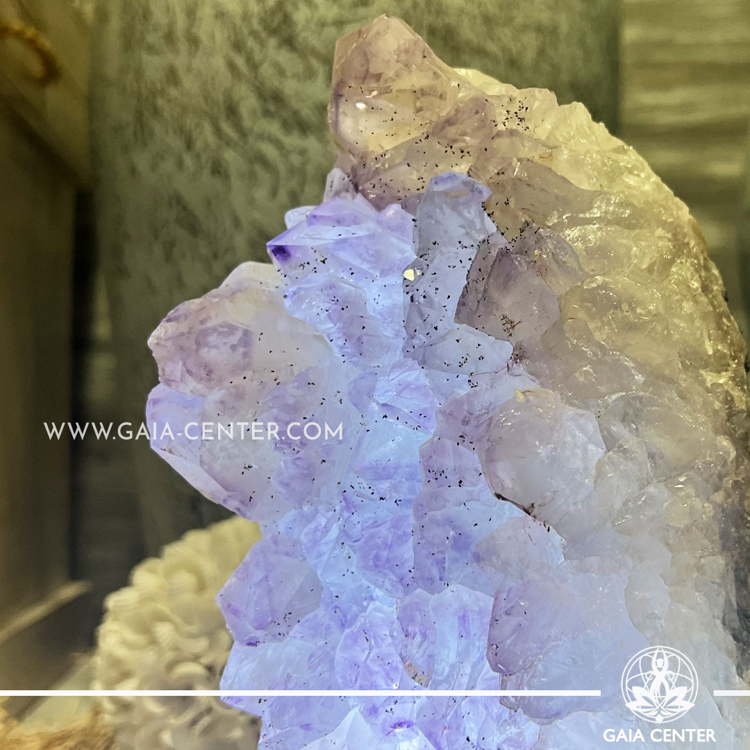 Amethyst Crystal Lamp top quality crystals from Brazil at Gaia Center | Crystal Shop in Cyprus. Amethyst, Rose Quartz, Salt and Selenite crystal lamps selection. Order online: Cyprus islandwide delivery: Limassol, Nicosia, Paphos, Larnaca. Europe and worldwide shipping.