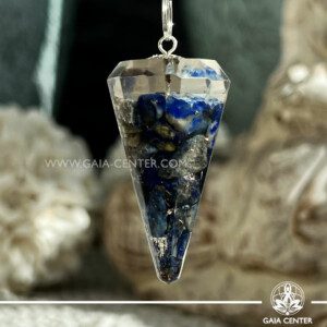 Orgonite Pendulum Lapis Lazuli Crystals at GAIA CENTER Crystal Shop CYPRUS. Crystal jewellery and crystal pendants at Gaia Center crystal shop in Cyprus. Order online top quality crystals, Cyprus islandwide delivery: Limassol, Larnaca, Paphos, Nicosia. Europe and Worldwide shipping.