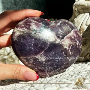 Lepidolite Crystal Puff Heart Large |90x100mm| large size from Madagascar at GAIA CENTER Crystal Shop CYPRUS. Crystal jewellery and crystal pendants at Gaia Center crystal shop in Cyprus. Order online top quality crystals, Cyprus islandwide delivery: Limassol, Larnaca, Paphos, Nicosia. Europe and Worldwide shipping.