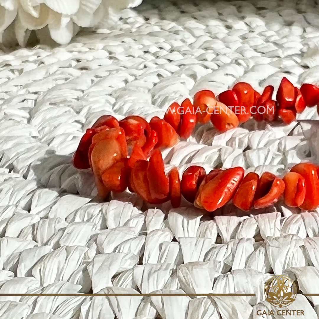 Coralite Crystal Chipstone Bracelet at Gaia Center Crystal shop in Cyprus. Crystal and Gemstone Jewellery Selection at Gaia Center in Cyprus. Order online, Cyprus islandwide delivery: Limassol, Larnaca, Paphos, Nicosia. Europe and Worldwide shipping.
