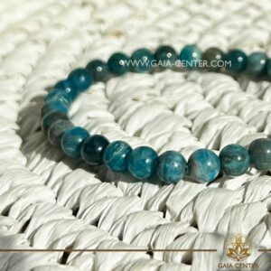 Crystal Bracelet Apatite with Elastic string- made with 6mm gemstone beads. Crystal and Gemstone Jewellery Selection at Gaia Center Crystal Shop in Cyprus. Order crystals online, Cyprus islandwide delivery: Limassol, Larnaca, Paphos, Nicosia. Europe and Worldwide shipping.