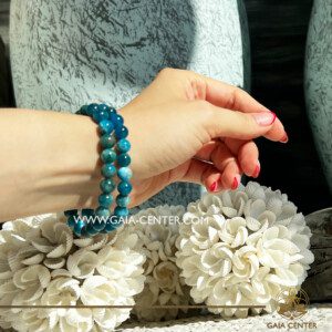 Crystal Bracelet Apatite with Elastic string- made with 8mm gemstone beads. Crystal and Gemstone Jewellery Selection at Gaia Center Crystal Shop in Cyprus. Order crystals online, Cyprus islandwide delivery: Limassol, Larnaca, Paphos, Nicosia. Europe and Worldwide shipping.