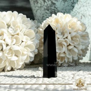 Black Obsidian Crystal Polished Point Tower |65-70mm| Crystal points, towers and obelisks selection at Gaia Center Crystal shop in Cyprus. Order online, Cyprus islandwide delivery: Limassol, Larnaca, Paphos, Nicosia. Europe and Worldwide shipping.