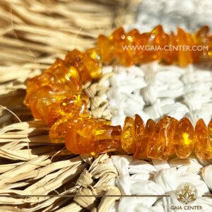 Honey Amber Chip Bracelet | Lithuania at Gaia Center Crystal shop in Cyprus. Crystal and Gemstone Jewellery Selection at Gaia Center in Cyprus. Order online, Cyprus islandwide delivery: Limassol, Larnaca, Paphos, Nicosia. Europe and Worldwide shipping.