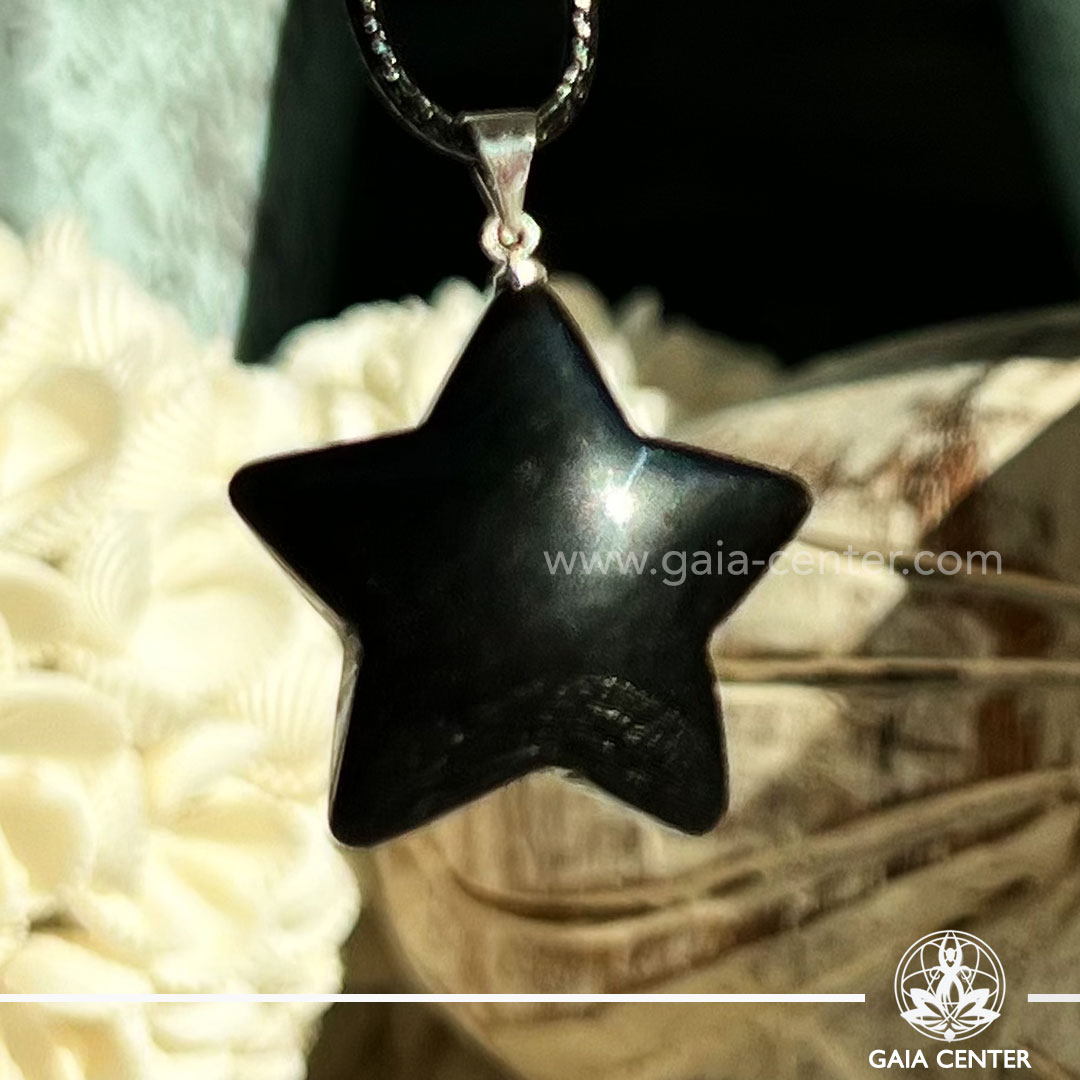 Black Obsidian Crystal Pendant - Puff Heart |Silver Plated Bail| at Gaia Center Crystal shop in Cyprus. Crystal and Gemstone Jewellery Selection at Gaia Center in Cyprus. Order online, Cyprus islandwide delivery: Limassol, Larnaca, Paphos, Nicosia. Europe and Worldwide shipping.