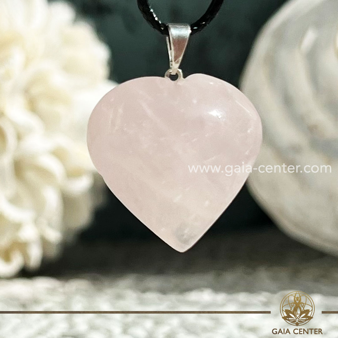 Rose Quartz Heart Crystal Pendant |Silver Plated| from Brazil at Gaia Center Crystal shop in Cyprus. Crystal and Gemstone Jewellery Selection at Gaia Center in Cyprus. Order online, Cyprus islandwide delivery: Limassol, Larnaca, Paphos, Nicosia. Europe and Worldwide shipping.