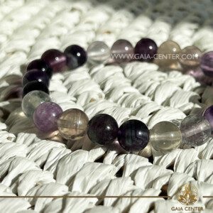 Fluorite Crystal Bracelet |8mm bead| at Gaia Center Crystal shop in Cyprus. Crystal and Gemstone Jewellery Selection at Gaia Center Crystal shop in Cyprus. Order crystals online, Cyprus islandwide delivery: Limassol, Larnaca, Paphos, Nicosia. Europe and Worldwide shipping.