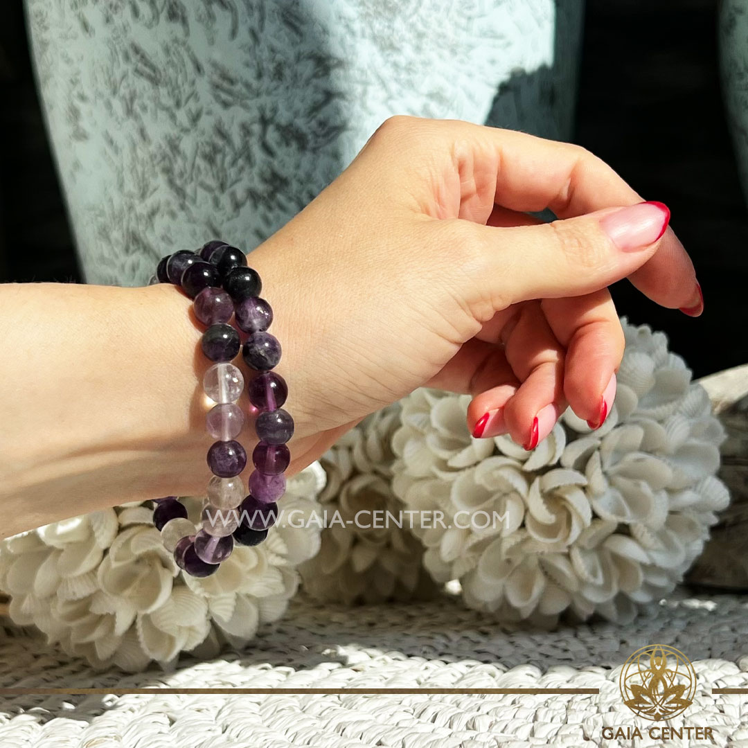 Fluorite Crystal Bracelet |8mm bead| at Gaia Center Crystal shop in Cyprus. Crystal and Gemstone Jewellery Selection at Gaia Center Crystal shop in Cyprus. Order crystals online, Cyprus islandwide delivery: Limassol, Larnaca, Paphos, Nicosia. Europe and Worldwide shipping.