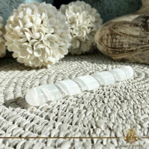 Selenite Spiral Crystal Healing Wand Round both ends at Gaia Center Crystal shop in Cyprus. Crystal and Gemstone Jewellery Selection at Gaia Center Crystal shop in Cyprus. Order online, Cyprus islandwide delivery: Limassol, Larnaca, Paphos, Nicosia. Europe and Worldwide shipping.