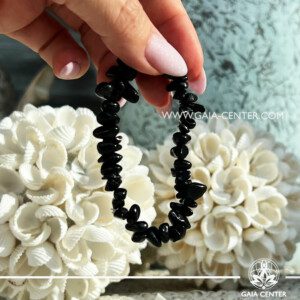 Black Agate Crystal Chipstone Bracelet at Gaia Center Crystal shop in Cyprus. Crystal and Gemstone Jewellery Selection at Gaia Center in Cyprus. Order online, Cyprus islandwide delivery: Limassol, Larnaca, Paphos, Nicosia. Europe and Worldwide shipping.