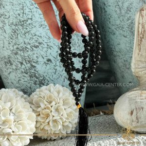 Black Agate Crystal Mala |108 beads with tassel|. Crystal and Gemstone Jewellery Selection at Gaia Center Crystal Shop in Cyprus. Order online, Cyprus islandwide delivery: Limassol, Larnaca, Paphos, Nicosia. Europe and Worldwide shipping.