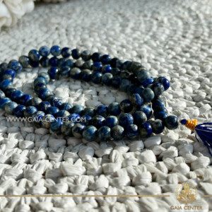 Lapis Lazuli Crystal Mala |108 beads with tassel| Crystal and Gemstone Jewellery Selection at Gaia Center Crystal Shop in Cyprus. Order online, Cyprus islandwide delivery: Limassol, Larnaca, Paphos, Nicosia. Europe and Worldwide shipping.