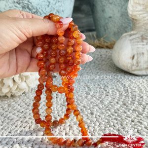 Carnelian Crystal Mala |108 beads with tassel|. Crystal and Gemstone Jewellery Selection at Gaia Center Crystal Shop in Cyprus. Order online, Cyprus islandwide delivery: Limassol, Larnaca, Paphos, Nicosia. Europe and Worldwide shipping.