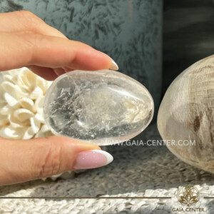 Clear Quartz Palm Stone |50-60x40mm /30g| Madagascar at GAIA CENTER Crystal Shop in CYPRUS. Crystal jewellery and crystal pendants at Gaia Center crystal shop in Cyprus. Order online top quality crystals, Cyprus islandwide delivery: Limassol, Larnaca, Paphos, Nicosia. Europe and Worldwide shipping.