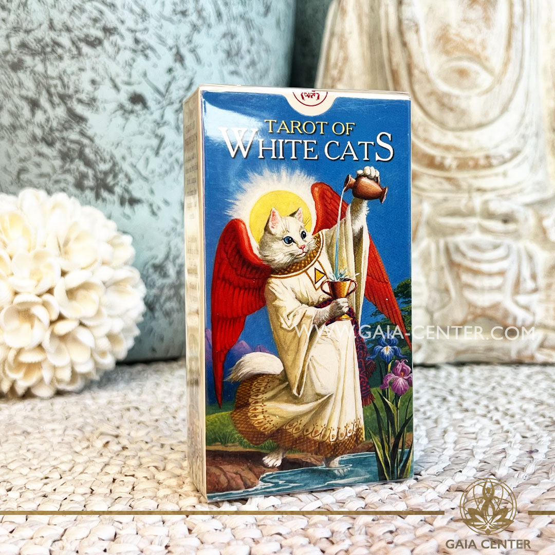 Tarot Of White Cats at Gaia Center Crystals and Incense esoteric Shop Cyprus. Tarot | Oracle | Angel Cards selection order online, Cyprus islandwide delivery: Limassol, Paphos, Larnaca, Nicosia.