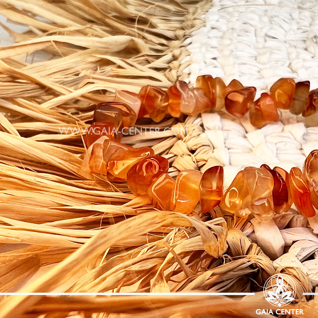 Carnelian Crystal Chipstone Bracelet at Gaia Center Crystal shop in Cyprus. Crystal and Gemstone Jewellery Selection at Gaia Center in Cyprus. Order online, Cyprus islandwide delivery: Limassol, Larnaca, Paphos, Nicosia. Europe and Worldwide shipping.