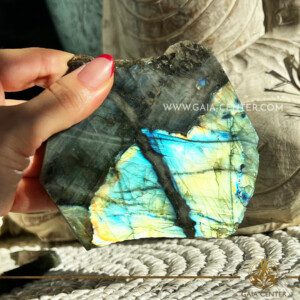 Labradorite Polished Stone Mineral Slab from Madagascar at GAIA CENTER Crystal Shop in CYPRUS. Crystal jewellery and crystal pendants at Gaia Center crystal shop in Cyprus. Order online top quality crystals, Cyprus islandwide delivery: Limassol, Larnaca, Paphos, Nicosia. Europe and Worldwide shipping.