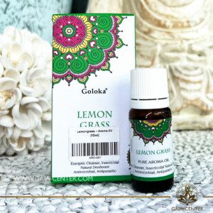 Pure Aroma Oil Blend Lemongrass 10ml. Goloka brand. For Aroma diffusers and oil burners. Gaia Center Crystals & Aroma Shop in Cyprus. Order essentail aroma oils online: Cyprus islandwide delivery: Limassol, Nicosia, Paphos, Larnaca. Europe and worldwide shipping.