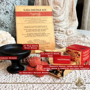 Gaia Smudge Box Gift Set - Prosperity for Christmas at at GAIA CENTER Crystal shop in Cyprus. Order Gift sets online, Cyprus islandwide delivery: Limassol, Larnaca, Paphos, Nicosia. Europe and Worldwide shipping.