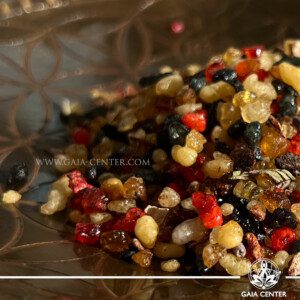 Aroma Incense Resin - Petrus |Olibanum, Myrrh and Gum Benzoin| for smudging and space clearing ceremonies. One pack contains approx. 25 grams pack of resin. Selection of incense burners, aroma resins and smudge sticks for ceremonies and rituals at GAIA CENTER Crystals Incense shop in Cyprus.