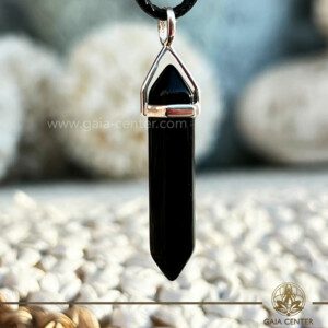 Black Obsidian Crystal Pendant Point |S925 Sterling Silver Bail| at GAIA CENTER Crystal Shop CYPRUS. Crystal jewellery and crystal pendants at Gaia Center crystal shop in Cyprus. Order online top quality crystals, Cyprus islandwide delivery: Limassol, Larnaca, Paphos, Nicosia. Europe and Worldwide shipping.